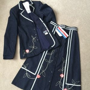 NWT VINTAGE Faded Glory By Appendagez Skirt Suit